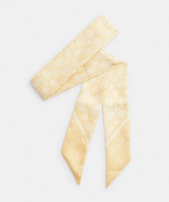 ＜COACH＞ヴィンテージ　シグネチャー　プリント　シルク　スキニー　スカーフ